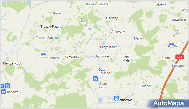 mapa Bagińskie, Bagińskie na mapie Targeo