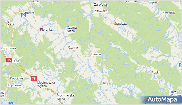 mapa Banica, Banica na mapie Targeo