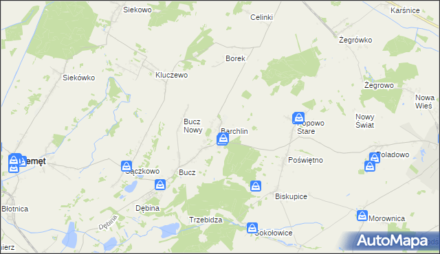 mapa Barchlin, Barchlin na mapie Targeo