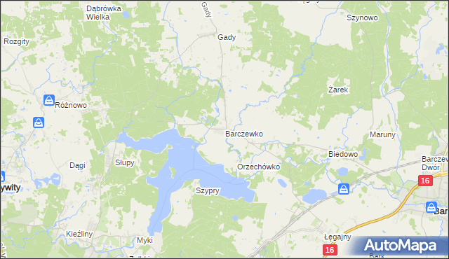 mapa Barczewko, Barczewko na mapie Targeo