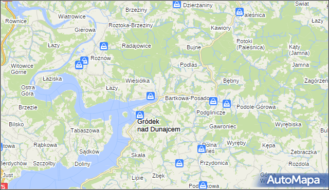 mapa Bartkowa-Posadowa, Bartkowa-Posadowa na mapie Targeo