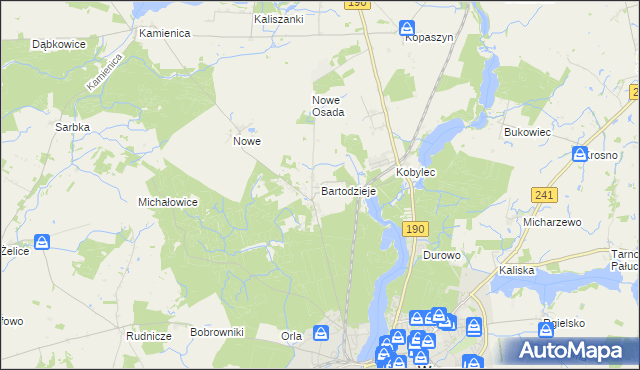 mapa Bartodzieje gmina Wągrowiec, Bartodzieje gmina Wągrowiec na mapie Targeo