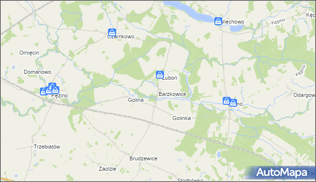 mapa Barzkowice, Barzkowice na mapie Targeo