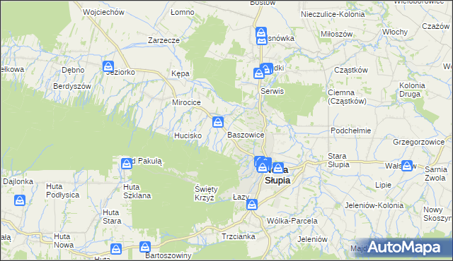 mapa Baszowice, Baszowice na mapie Targeo