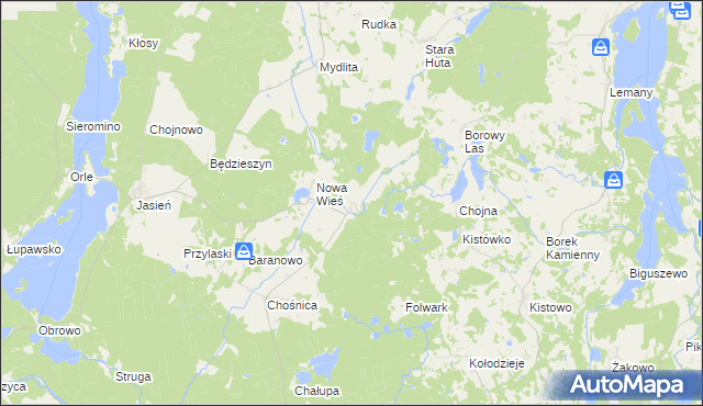 mapa Bawernica, Bawernica na mapie Targeo