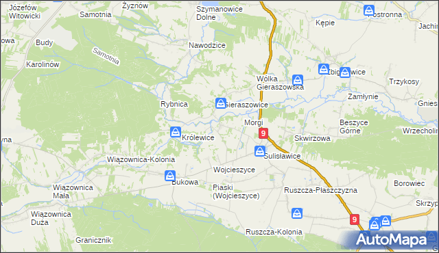 mapa Bazów, Bazów na mapie Targeo