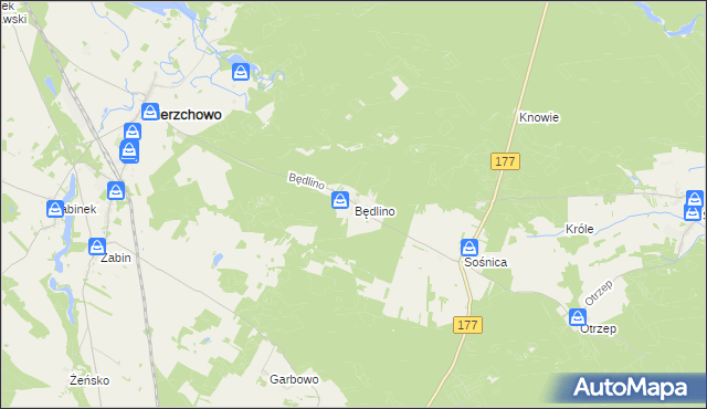 mapa Będlino, Będlino na mapie Targeo