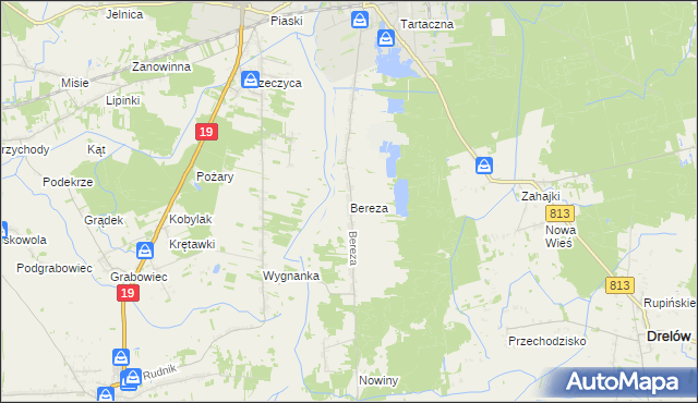 mapa Bereza, Bereza na mapie Targeo
