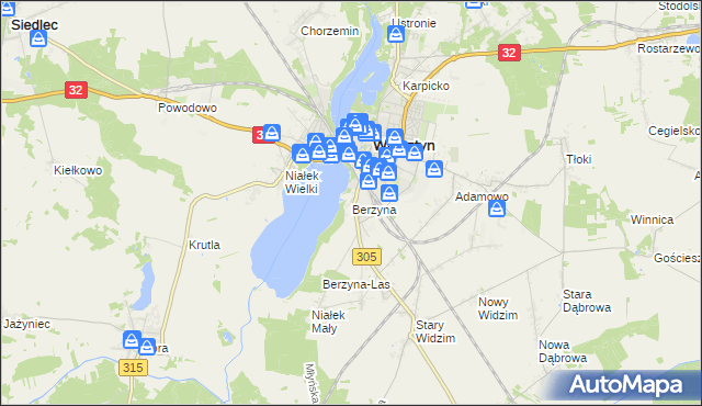 mapa Berzyna, Berzyna na mapie Targeo