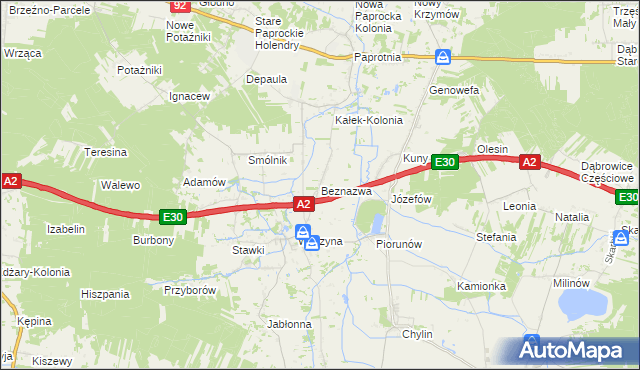 mapa Beznazwa, Beznazwa na mapie Targeo