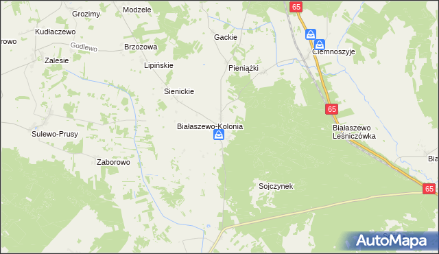 mapa Białaszewo, Białaszewo na mapie Targeo