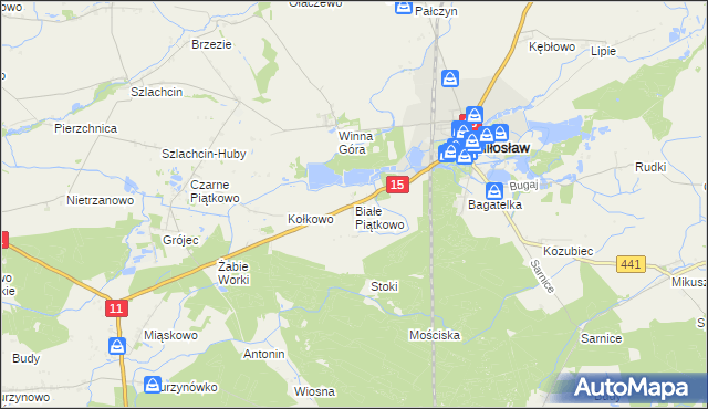 mapa Białe Piątkowo, Białe Piątkowo na mapie Targeo