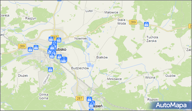 mapa Białków gmina Lubsko, Białków gmina Lubsko na mapie Targeo