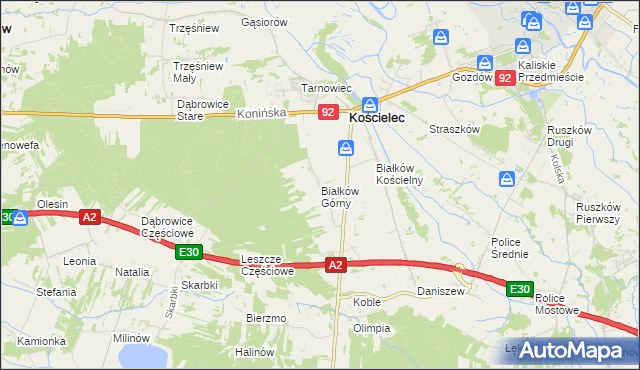 mapa Białków Górny, Białków Górny na mapie Targeo