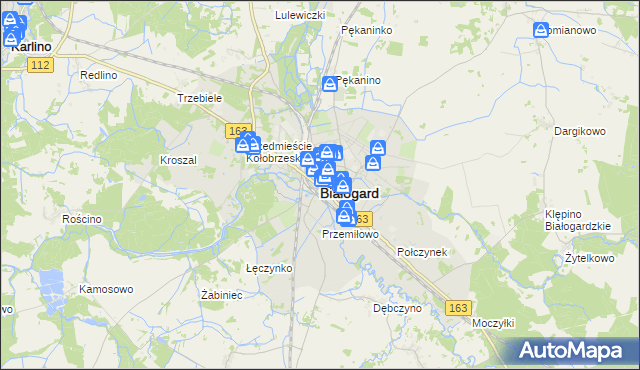 mapa Białogard, Białogard na mapie Targeo