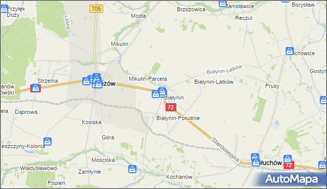 mapa Białynin, Białynin na mapie Targeo