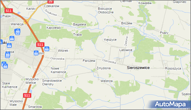 mapa Bibianki, Bibianki na mapie Targeo