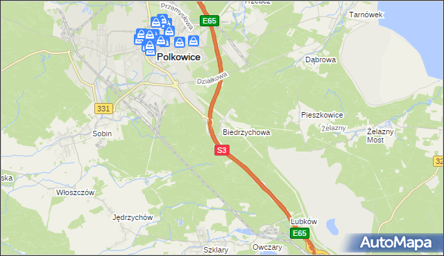 mapa Biedrzychowa, Biedrzychowa na mapie Targeo