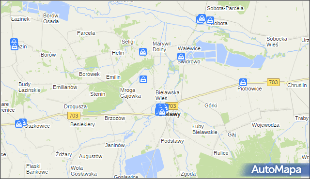 mapa Bielawska Wieś, Bielawska Wieś na mapie Targeo