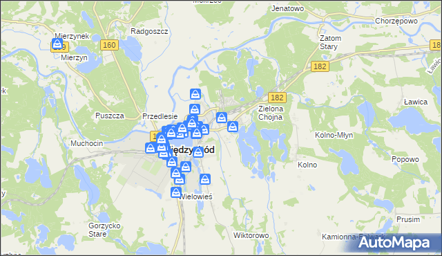 mapa Bielsko gmina Międzychód, Bielsko gmina Międzychód na mapie Targeo