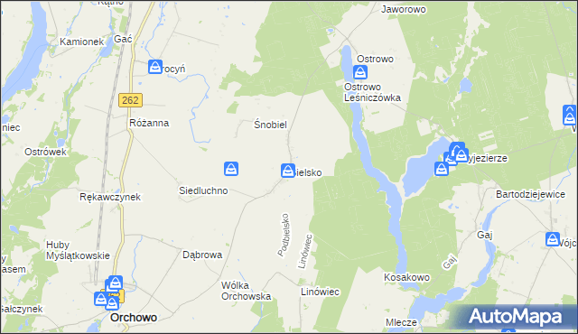 mapa Bielsko gmina Orchowo, Bielsko gmina Orchowo na mapie Targeo