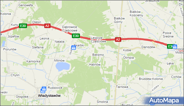 mapa Bierzmo, Bierzmo na mapie Targeo