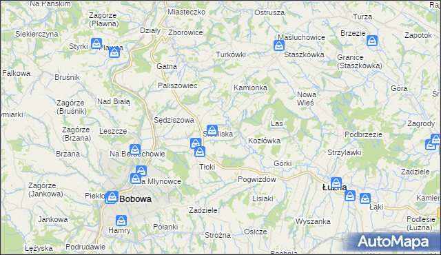 mapa Biesna, Biesna na mapie Targeo