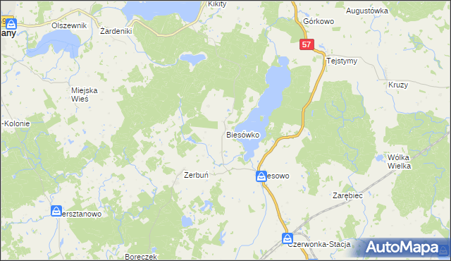 mapa Biesówko, Biesówko na mapie Targeo