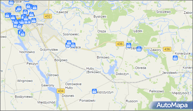mapa Binkowo, Binkowo na mapie Targeo