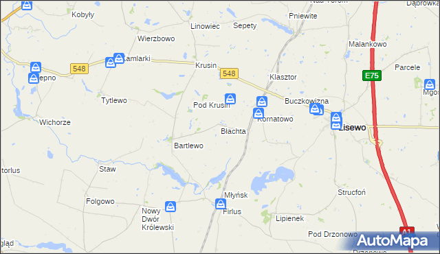 mapa Błachta, Błachta na mapie Targeo