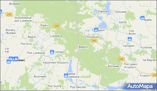 mapa Błądzim gmina Cekcyn, Błądzim gmina Cekcyn na mapie Targeo