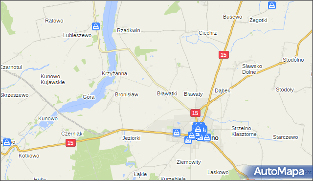 mapa Bławatki, Bławatki na mapie Targeo