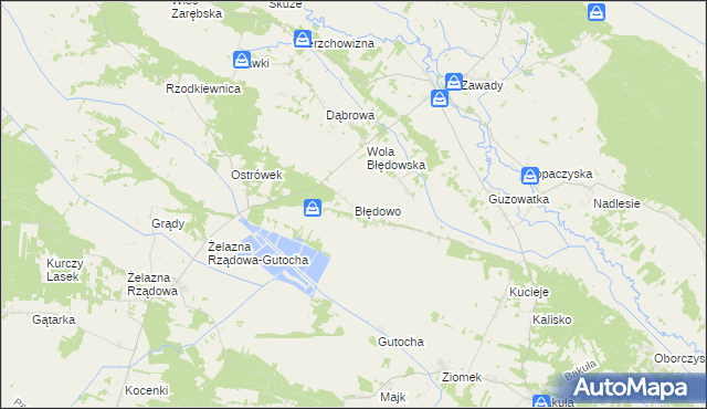 mapa Błędowo gmina Baranowo, Błędowo gmina Baranowo na mapie Targeo