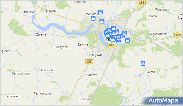 mapa Blękwit, Blękwit na mapie Targeo