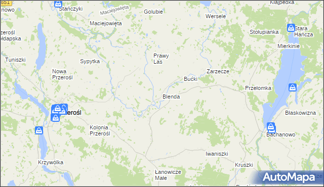 mapa Blenda, Blenda na mapie Targeo