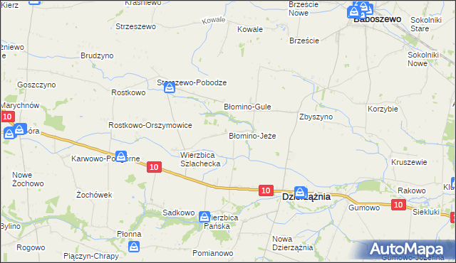 mapa Błomino-Jeże, Błomino-Jeże na mapie Targeo