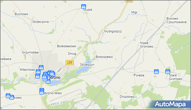 mapa Boboszewo, Boboszewo na mapie Targeo