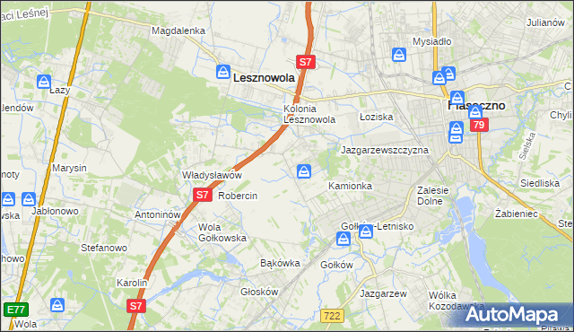 mapa Bobrowiec gmina Piaseczno, Bobrowiec gmina Piaseczno na mapie Targeo