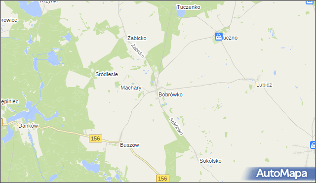 mapa Bobrówko gmina Strzelce Krajeńskie, Bobrówko gmina Strzelce Krajeńskie na mapie Targeo