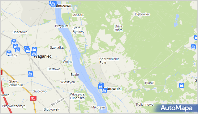 mapa Bobrownickie Pole, Bobrownickie Pole na mapie Targeo