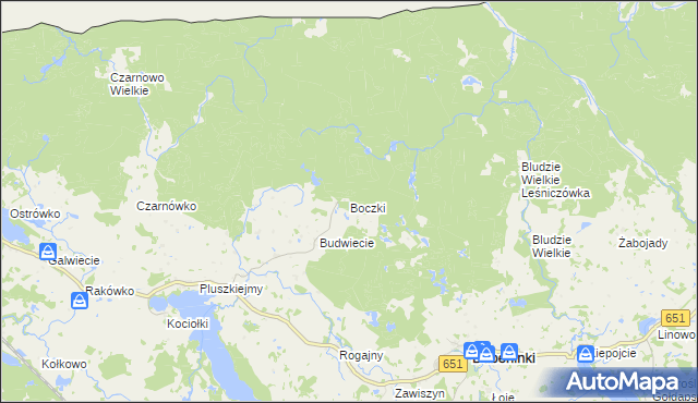 mapa Boczki gmina Dubeninki, Boczki gmina Dubeninki na mapie Targeo