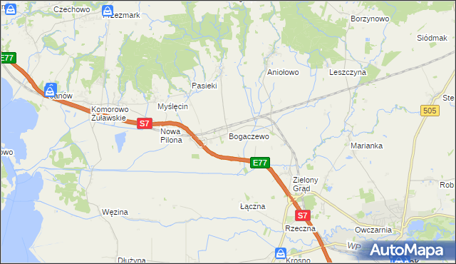 mapa Bogaczewo gmina Elbląg, Bogaczewo gmina Elbląg na mapie Targeo