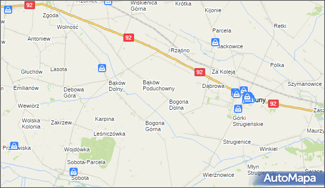 mapa Bogoria Pofolwarczna, Bogoria Pofolwarczna na mapie Targeo