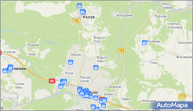 mapa Bogucin Mały, Bogucin Mały na mapie Targeo