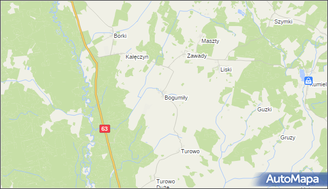mapa Bogumiły gmina Pisz, Bogumiły gmina Pisz na mapie Targeo
