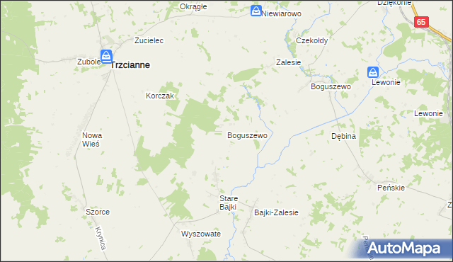 mapa Boguszewo gmina Trzcianne, Boguszewo gmina Trzcianne na mapie Targeo