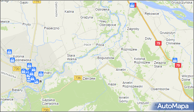 mapa Boguszków, Boguszków na mapie Targeo