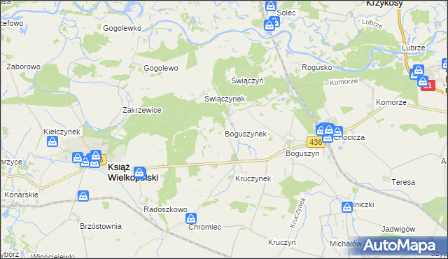 mapa Boguszynek, Boguszynek na mapie Targeo