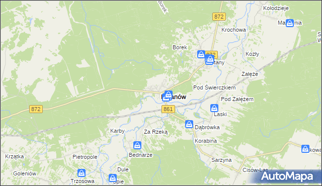 mapa Bojanów powiat stalowowolski, Bojanów powiat stalowowolski na mapie Targeo