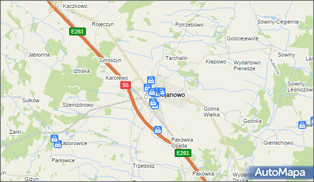 mapa Bojanowo powiat rawicki, Bojanowo powiat rawicki na mapie Targeo